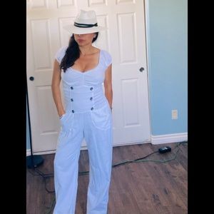 Linen crisp white jumpsuit